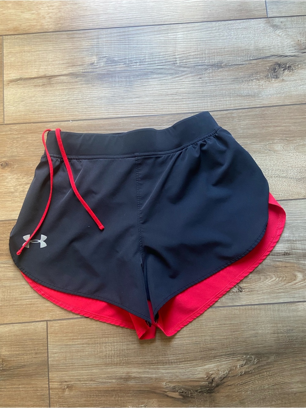 Under Armour Black Shorts with Red Liner and Drawcord